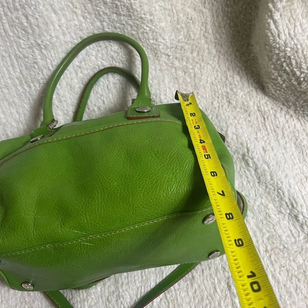 Michael Kors lime Green Leather Satchel with silver tone hardwares. - Picture 10 of 16